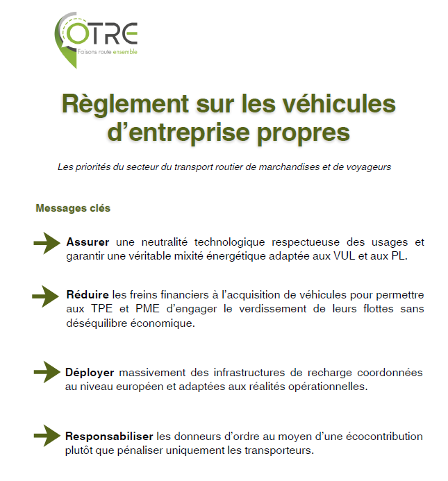 Note de position de l'OTRE